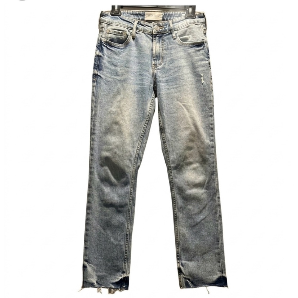 Dear John Blaire Lightwash Straight Raw Hem Jeans Size 27